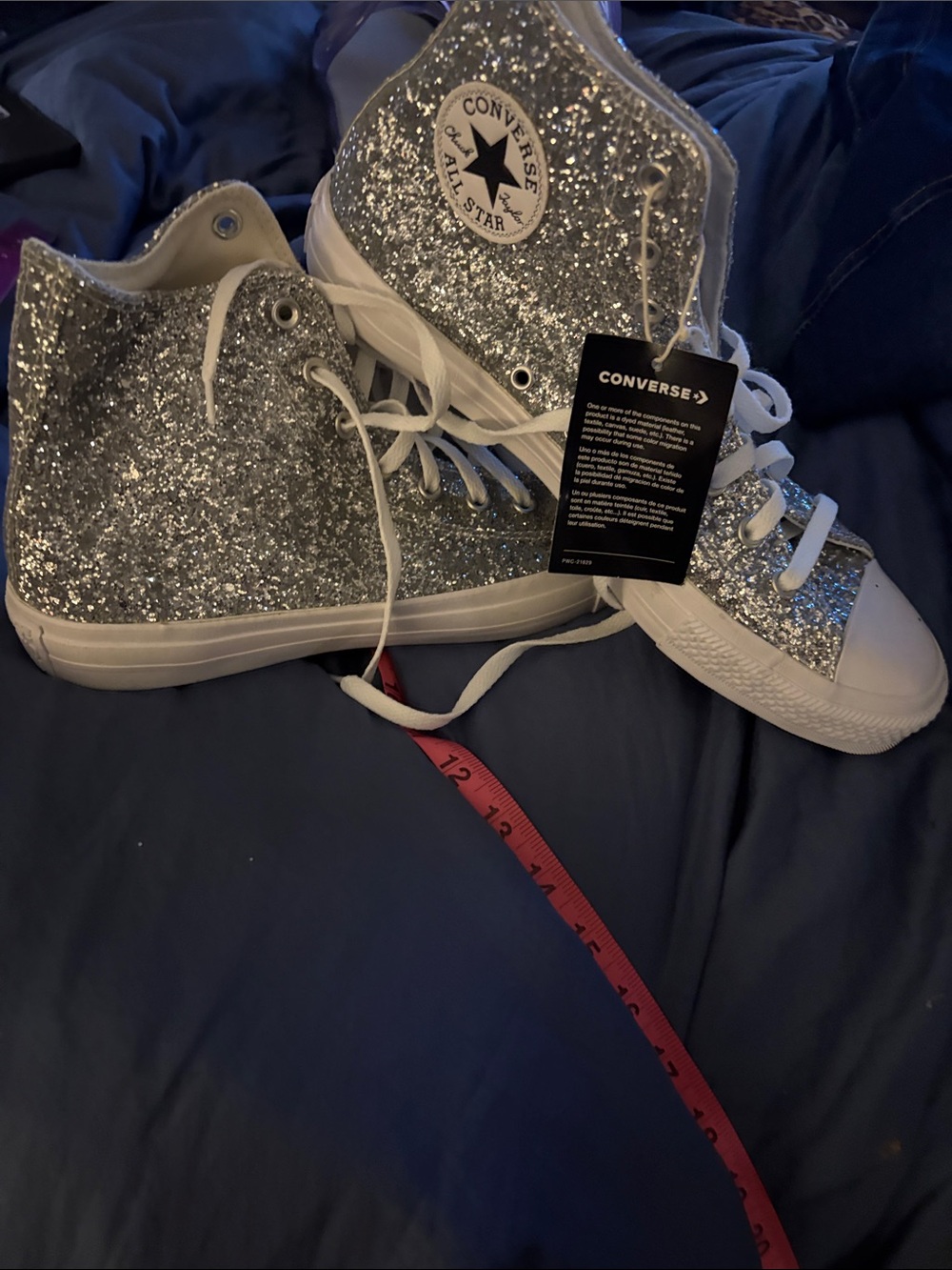Converse Kids Silver Glitter High-Top Sneakers